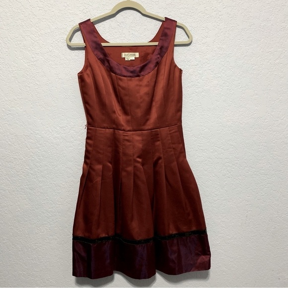 Kay Unger Sleeveless Lined Pleated Ribbon Cocktail Dress - Picture 1 of 6